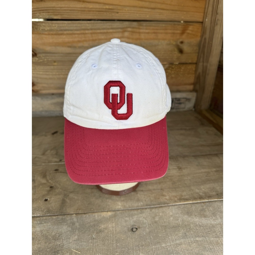 Vintage Nike Oklahoma Sooners Hat White Red OU Logo Adjustable Strapback Cap 1sz
